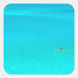 Kanu in Bora Bora Quadratischer Aufkleber