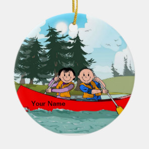 Kanu-Paare Keramikornament