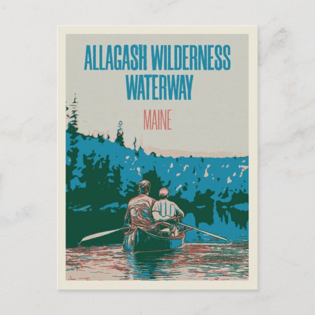 Kanuabenteuer in Allagash Wilderness Waterway Postkarte (Vorderseite)