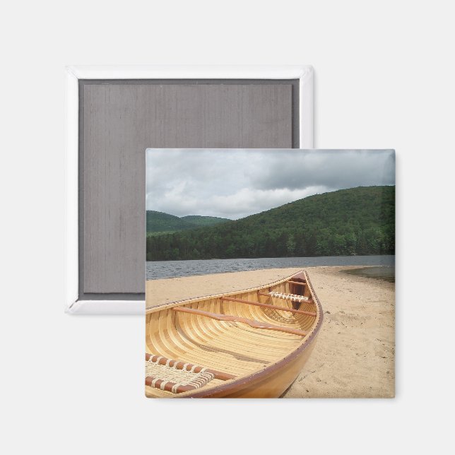 Kanufahren am Strand am See Magnet (Vorderseite/Rückseite)