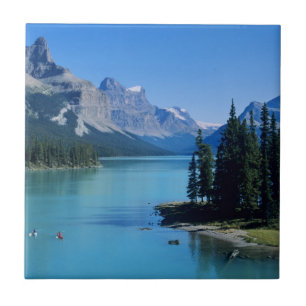 Kanufahren auf dem Maligne Lake bei Spirit Island Fliese