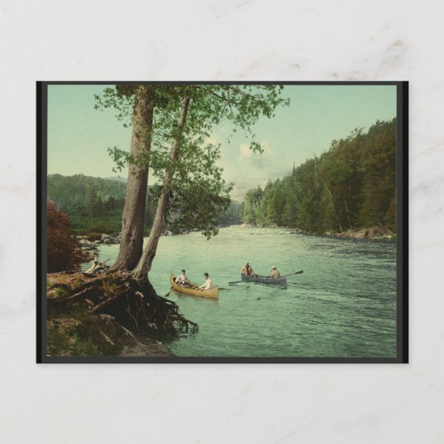 Kanufahren auf einem Adirondack Mountain Stream Postkarte (Vorderseite)