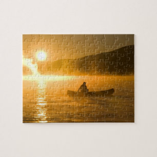 Kanufahren in der Lily Bay bei Sonnenaufgang, Moos