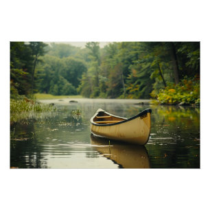 Kanufahren in einem Fluss Poster