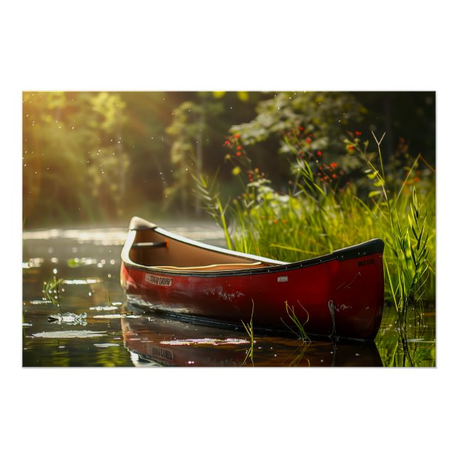 Kanufahren in einem Fluss Poster (Vorderseite)