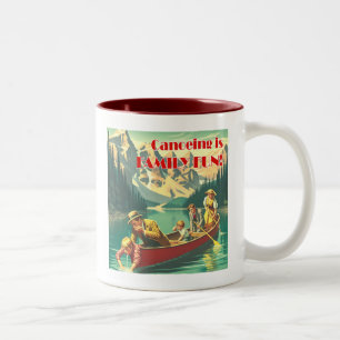 Kanufahren ist Familienspass Zweifarbige Tasse