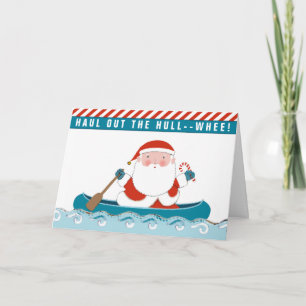 Kanufahren Kanu Weihnachtsgrußkarte Feiertagskarte