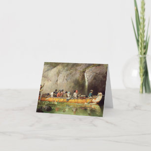 Kanufahrer bemannt durch Voyageurs Wasserfall pass Dankeskarte