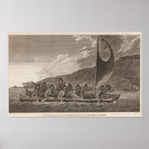 Kanufahrt, Sandwich-Inseln Poster