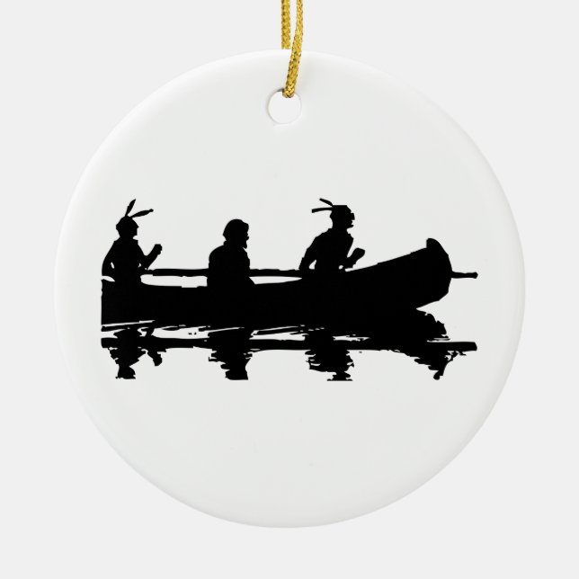Kanuische Silhouette Keramikornament (Vorne)