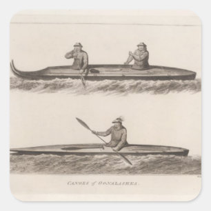 Kanus, Oonalashka, Alaska Quadratischer Aufkleber