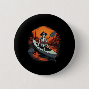 Kanuskelett Lustiges Kayaking Kanufahren Halloween Button