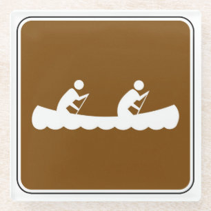 Kanusymbol Schild Glasuntersetzer