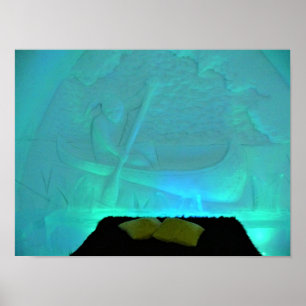 Kanuzimmer im Hotel de Glace, Quebec, Kanada Poster