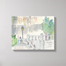 Kanvas "Aquarellbahn/Schloss von Blois Leinwanddruck