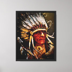 Kanvasdruck mit Native American Chief Leinwanddruck