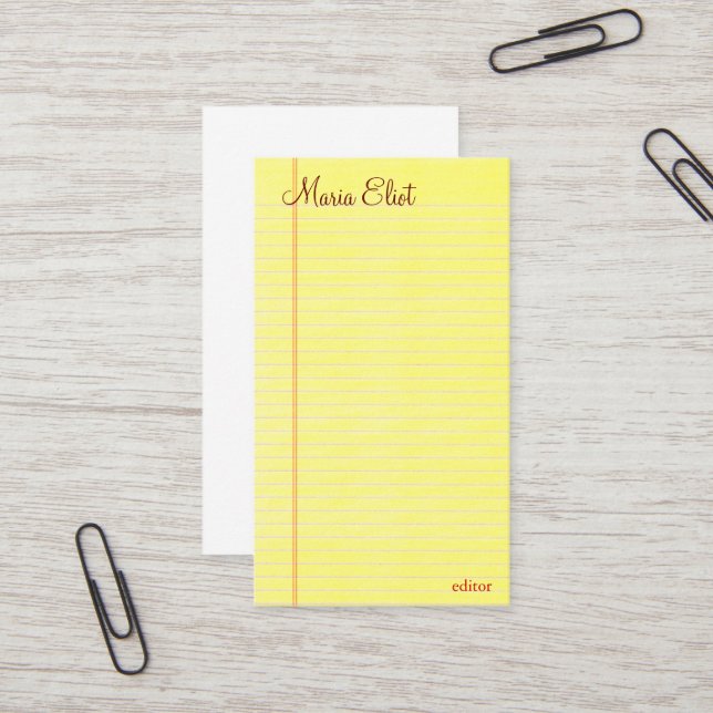 Kanzleibogenblock Visitenkarte (Vorderseite/Rückseite Beispiel)