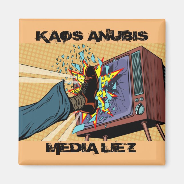 Kaos Anubis MEDIA LIEZ 2 Inch Square Magnet (Vorne)