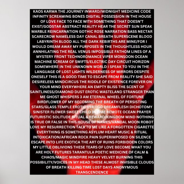 KAOS KARMA Originalgedichtposter Poster (Vorne)
