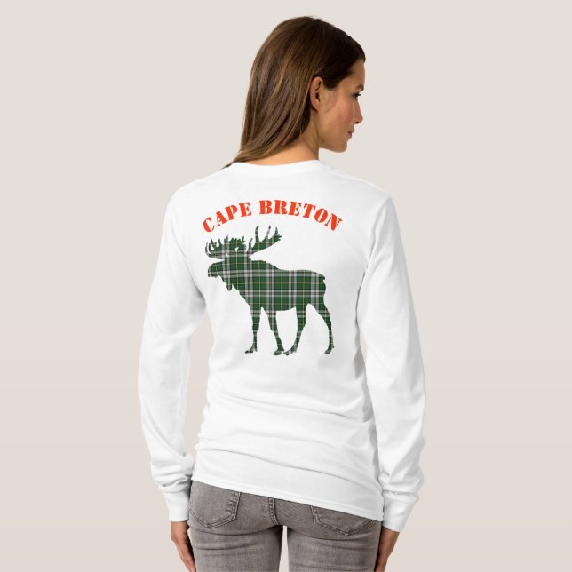 Kap-Breton-Pullover Tartan-Elch individuell anpass T-Shirt (Schwarz voll)