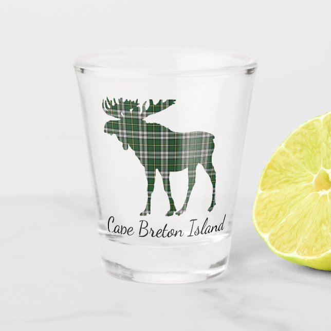 Kap-Breton-Tartan-Elch-kariert-Schussglas Schnapsglas (Vorderseite)