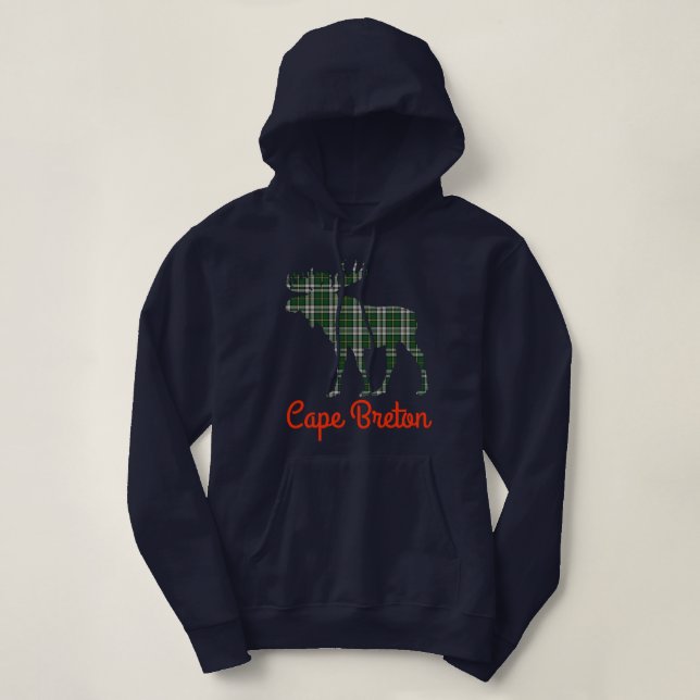 Kap-Breton-Tartan-Elch niedliche Hoodie (Design vorne)