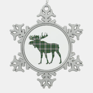 Kap Breton Tartan Elche Schneeflocken Zinn-Ornament