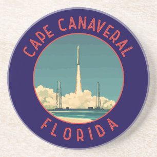 Kap Canaveral Florida Retro abgenutzt Kreis Getränkeuntersetzer