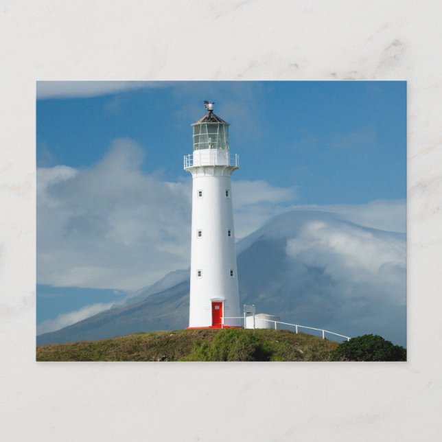 Kap Egmont Leuchtturm und Mt Taranaki/Mt Postkarte (Vorderseite)