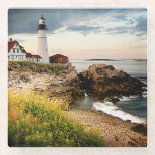 Kap Elizabeth, ich Portlandhauptleuchtturm-  Glasuntersetzer