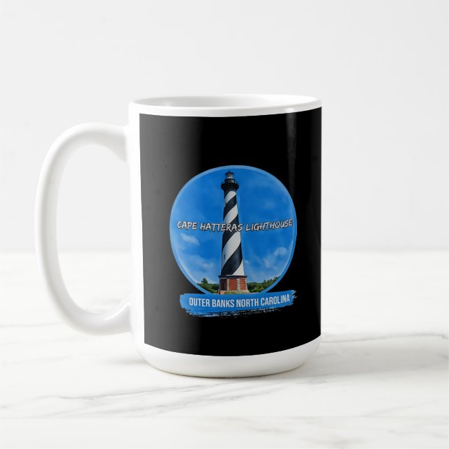Kap Hatteras Leuchtturm Außenbänke N.C. Kaffeetasse (Links)