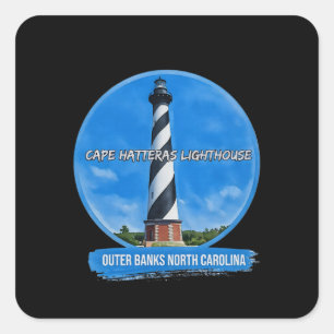 Kap Hatteras Leuchtturm Außenbänke N.C. Quadratischer Aufkleber