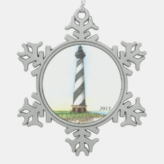 Kap Hatteras Leuchtturm-Schneeflocke-Verzierung Schneeflocken Zinn-Ornament