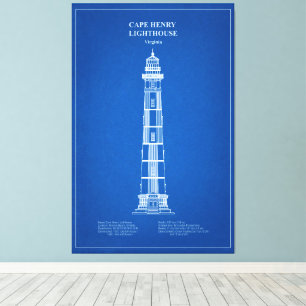 Kap Henry Lighthouse - Virginia - AD Leinwanddruck