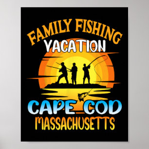 Kap-Kabeljau-Maschinen Familie Angelurlaub Sunset Poster