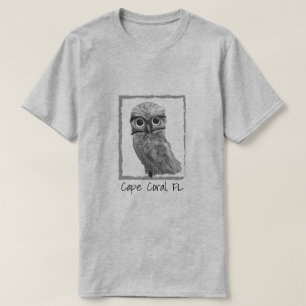 Kap-korallenrotes grabendes Eulen-Kleid T-Shirt