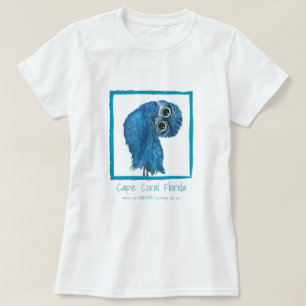Kap-korallenrotes grabendes Eulen-Kleid T-Shirt