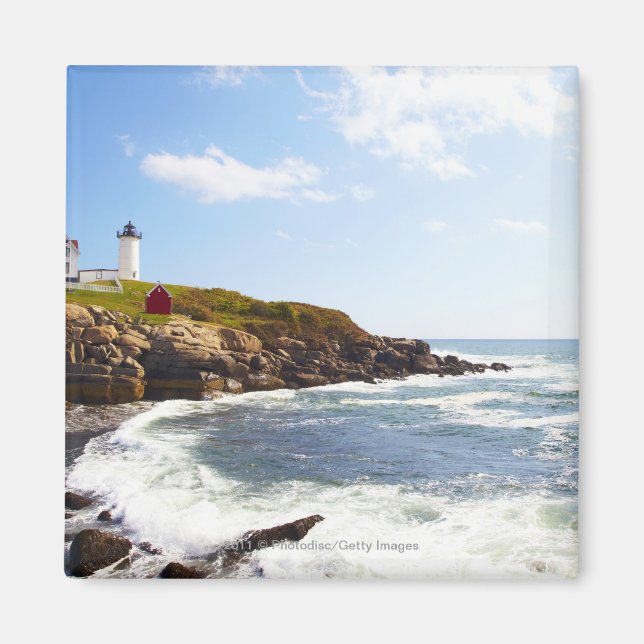 Kap Neddick 'Nubble' Leuchtturm in Maine Magnet (Vorne)