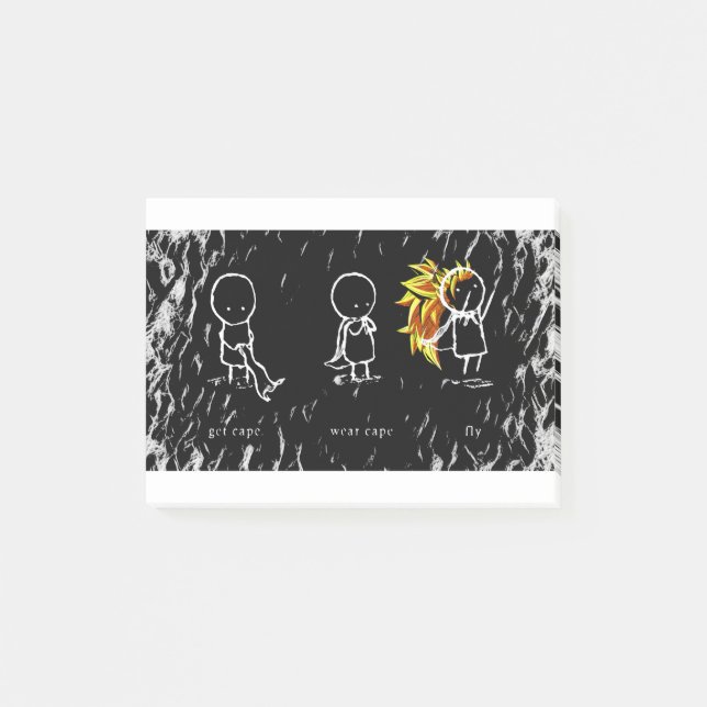 Kap, Umhang, Fliege Post-it Klebezettel (Vorderseite)