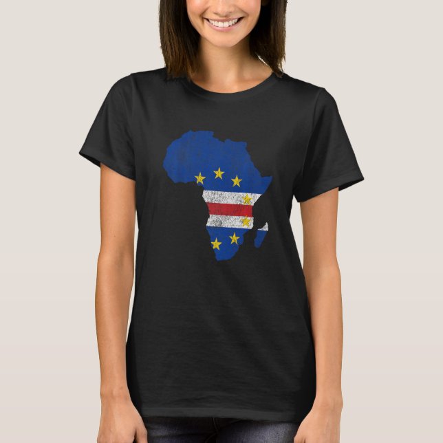 Kap Verde Flag Afrika Kontinentale Silhouette Cabo T-Shirt (Vorderseite)