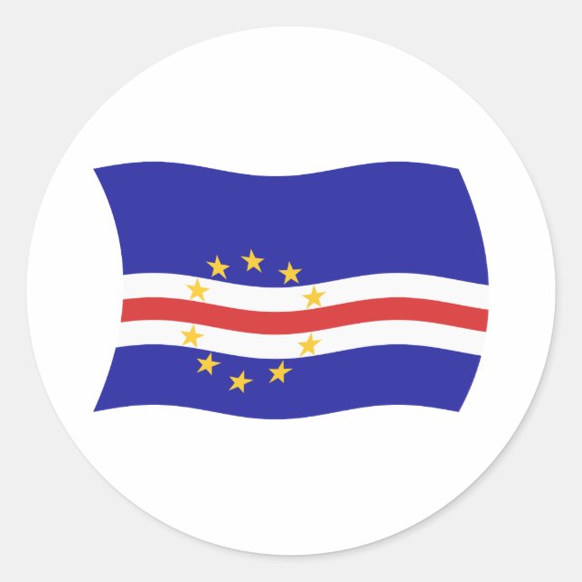 Kap-Verde-Flag-Aufkleber Runder Aufkleber (Vorderseite)