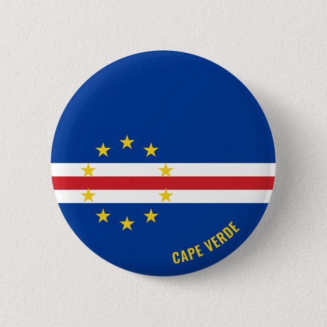 Kap Verde Flag Charming Patriotic Button (Vorderseite)