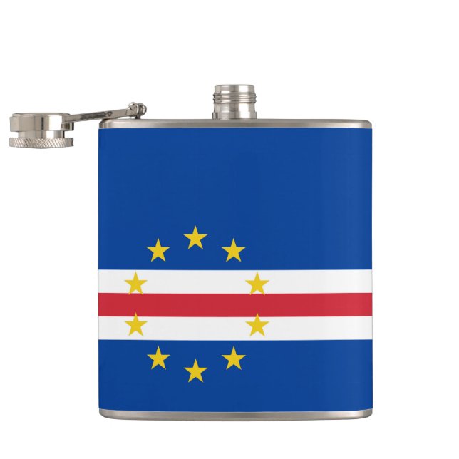 Kap-Verde-Flagge Flachmann (Geöffnet)