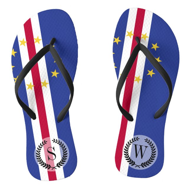 Kap-Verde-Flagge Flip Flops (Fußbett)