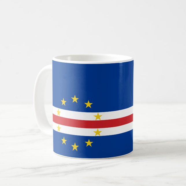 Kap-Verde-Flagge Kaffeetasse (Vorderseite Links)