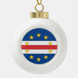Kap-Verde Flagge Keramik Kugel-Ornament