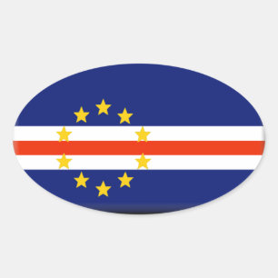 Kap-Verde Flagge Ovaler Aufkleber
