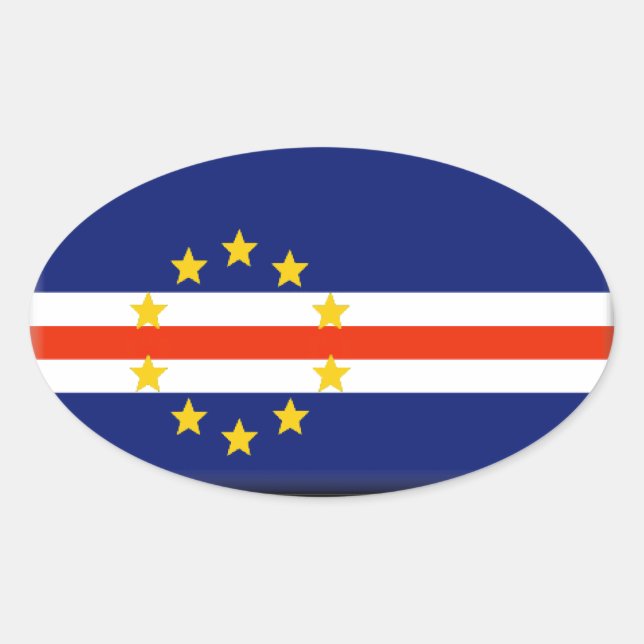 Kap-Verde-Flagge Ovaler Aufkleber (Vorderseite)