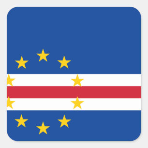 Kap-Verde-Flagge Quadratischer Aufkleber