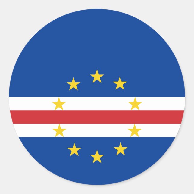 Kap-Verde-Flagge Runder Aufkleber (Vorderseite)